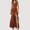 Brown, variant on Daolelai Women's Open Back Pleated Satin Strap Bridesmaid Dress