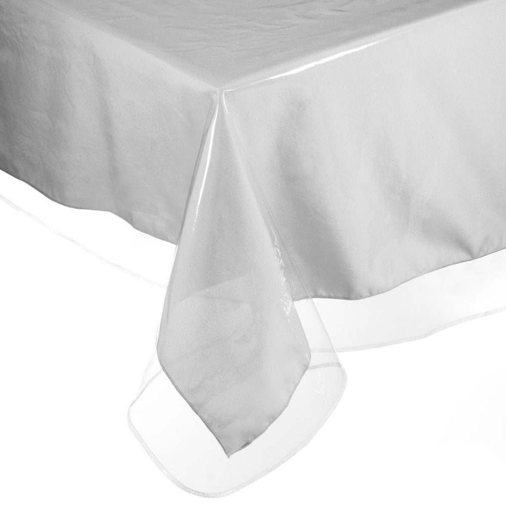 Easy Care Super Clear Vinyl Oblong Tablecloth Protector Sewn Edges 60