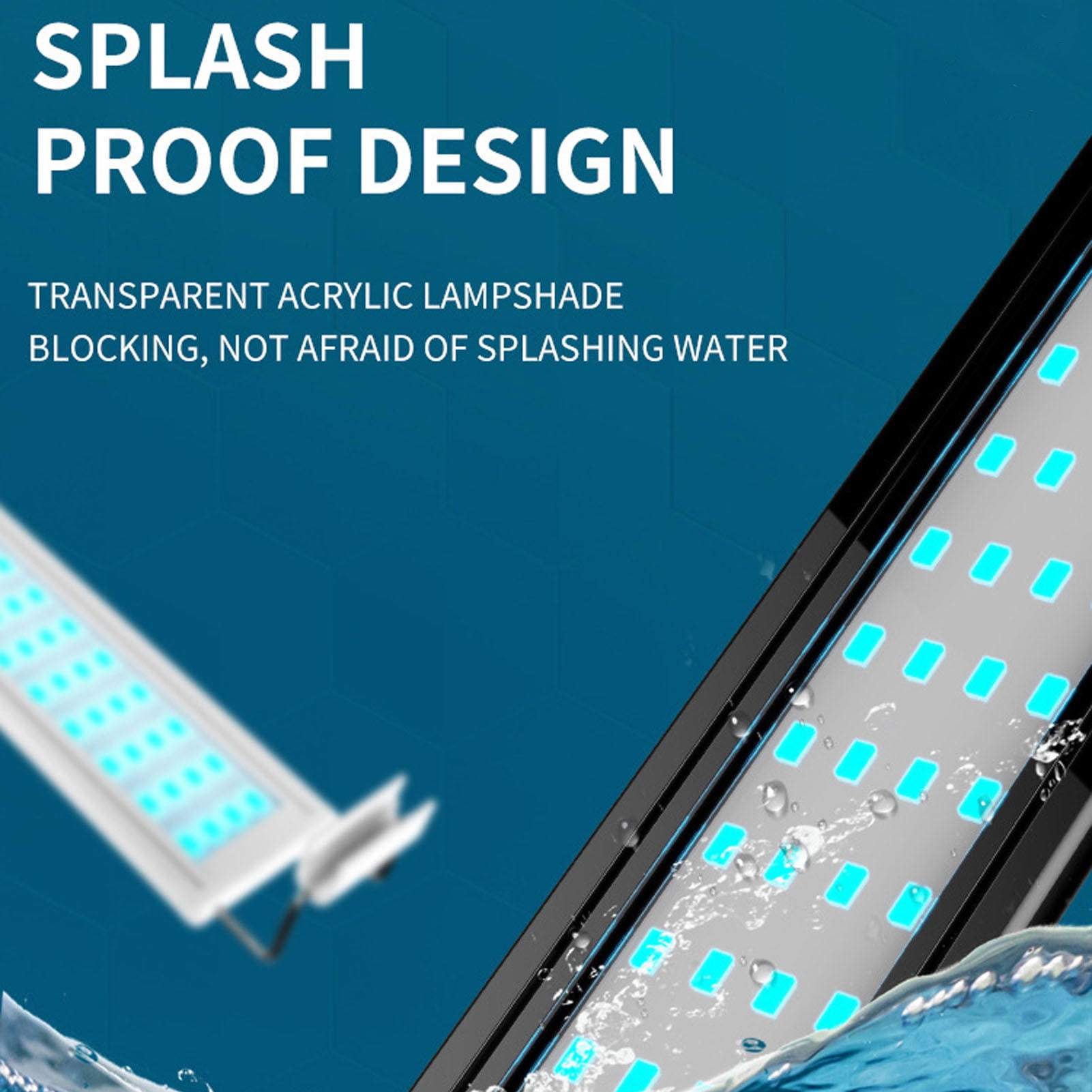Suodoka LED Aquarium Light – PVC Heat‑Dissipating, High‑Brightness 5730 Beads, Splash‑Proof, Free Retractable Stand, Natural Color Rendering