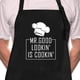 thumbnail image 1 of Funny BBQ Black Chef Aprons for Men, Mr Goodlookin' is Cookin', Adjustable Kitchen Cooking Aprons with Pocket Waterproof Oil Proof Father’s Day/Birthday, 1 of 7