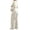 Beige, variant on Gyujnb Asymmetrical Neck Long Sleeve Nursing Maternity Set Solid Soft Knit Full Over Belly Straight Wide Leg Pants 2 Piece Matching Outfit Postpartum Daily Pregnancy Loungewear,S