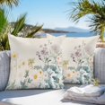 thumbnail image 3 of Watercolor Flowers Beige Throw Pillow Covers 18x18 Inch Set of 2, Spring Summer Retro Botanical Waterproof Outdoor Pillow Covers, Decorative Cushion Pillowcases for Couch, Sofa, Bed, Garden, Patio, 3 of 9