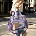 thumbnail image 4 of Clear Bag for Stadium Events, 12x6x12 inches Tote Bag with Detachable Reinforced Strap for Sports Concert and Work（White）, 4 of 5