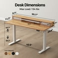 thumbnail image 5 of 55.1 Inch Electric Standing Desk with Double Drawers ,Stand up Desk with Storage Shelf, Height Adjustable Home Office Desk with Hooks, Computer Workstation for Home and Office, Light Rustic Brown, 5 of 9