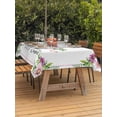 thumbnail image 2 of Outdoor Tablecloth with Umbrella Hole and Zipper, Happy Easter Rectangle Table Cloth 60x102 Inch Waterproof Tablecloth, Spring Watercolor Bunny Flower Leaf Plant Picnic Table Cover for Patio Camping, 2 of 7