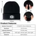 thumbnail image 5 of MAMOWEAR Men Winter Beanies Hat with LED Light, Led Headlamp Cap, Gifts Ideas for Mens Him Boyfriend Teen Boy Gifts Dad, 5 of 8