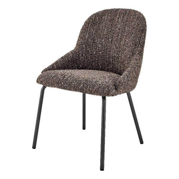 New Pacific Direct Katrisa Fabric Dining Side Chair in Zenith Brown (Set of 2)