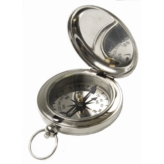 NauticalMart Brass Pocket Compass, Gift for Husband, Anniversary, Wedding Gift for Him, Long Distance Boyfriend Gift, Fiance Gift I Miss You Long Distance Relationship Gift for Army Boyfriend Gift