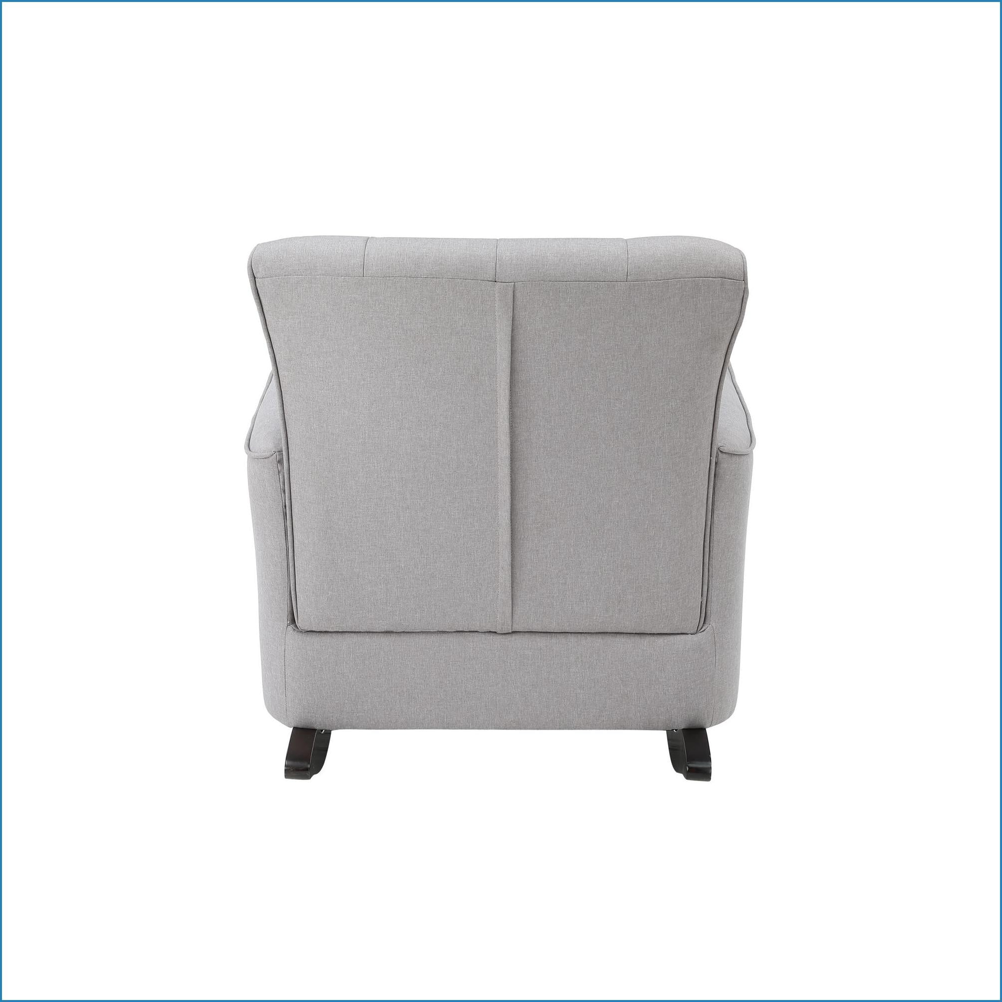 Rocking Chairs, Denzell Light Gray Linen Rocking Chair | Linen Fabric | Pocket Coil Seat
