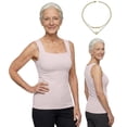 thumbnail image 2 of longantii Womens Built in Comfort Bra Tanktop, Seamless Shaper Bra Cami, Wire-Free Tank Tops with Support, Suitable for All Body Types Light pink XL, 2 of 9