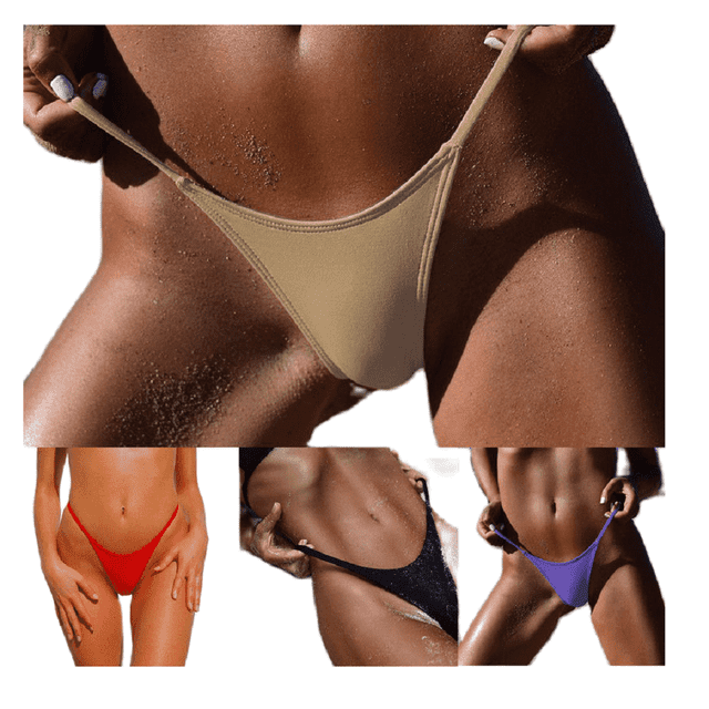 Bas de Bikini Aguichant pour Femmes, String Brésilien, Tenue de Plage, Tankini Uni, Strings, Culottes, Maillot de Bain, Bas