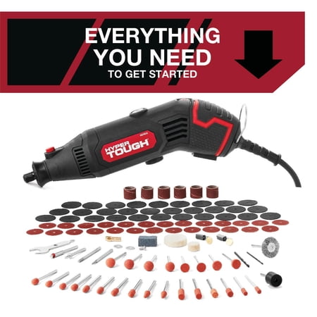 HYPER TOUGH 1.5 AMP CORDED ROTARY TOOL WITH 105 ACCESSORIES, 120V VARIABLE SPEED AND STORAGE CASE
