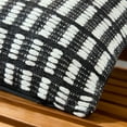 thumbnail image 6 of TOWN & COUNTRY TERRA Alara Textured Geo Stripe Handcrafted Indoor Outdoor Decorative Pillow, 100% Recycled Materials, UV Fade Resistant, Water Repellent, Black/Ivory, 14"x20", 6 of 9