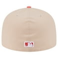 thumbnail image 4 of Men's New Era Light Beige/Coral Cincinnati Reds Two-Tone Color Pack A-Frame 59FIFTY Fitted Hat, 4 of 5
