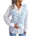 thumbnail image 2 of ALLLIST Summer Tops Blue Casual Sleeveless V-Neck Graphic Sweater Vests Tank Top S, 2 of 8