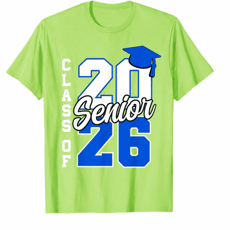 Class of 2026 Senior Graduation Shirt Bold Blue Number Graphic Tee School Pride Gift for Students Graduation Celebration T-Shirt