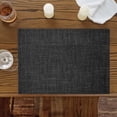 thumbnail image 4 of Black Linen Vintage Bottom Placemats Set of 4,Wipeable Washable Table Mats for Dining Tables, Solid Farm Burlap Place Mats for Kitchen Event Party Tabletop Decor, 4 of 9
