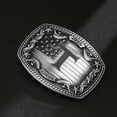 thumbnail image 2 of Western Belt Buckle for Men Women, Initial Letter ABCDJRM to Z Silver Cowboy Belt Buckles American Flag Accessories, 2 of 5