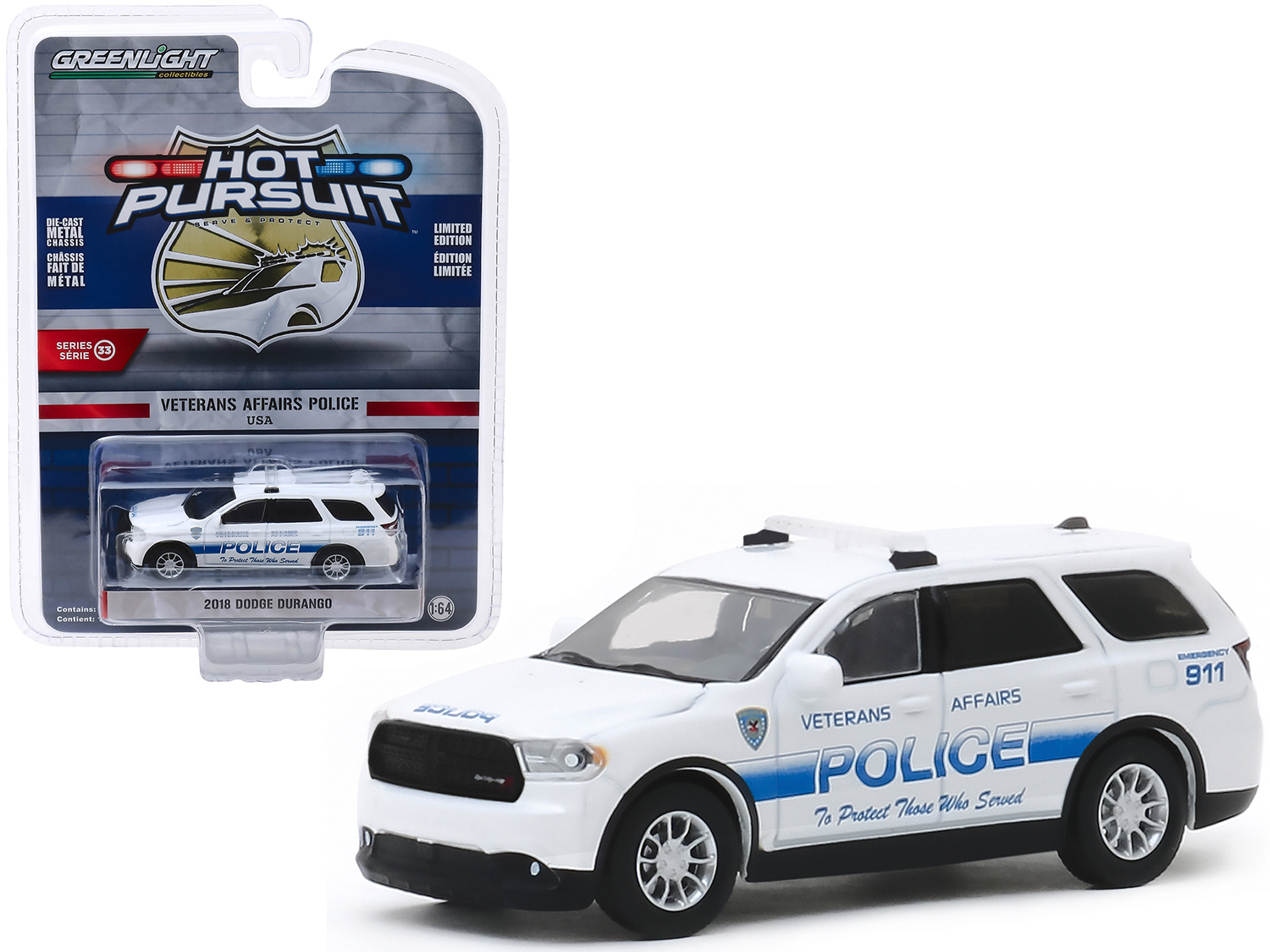 2018 Dodge Durango "Veterans Affairs Police" White "Hot Pursuit" Series