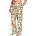 thumbnail image 2 of Matuu Hippie Bee Honeycomb for Men's long straight-leg pajama pants, elastic waistband casual pants (with pockets) Medium, 2 of 8