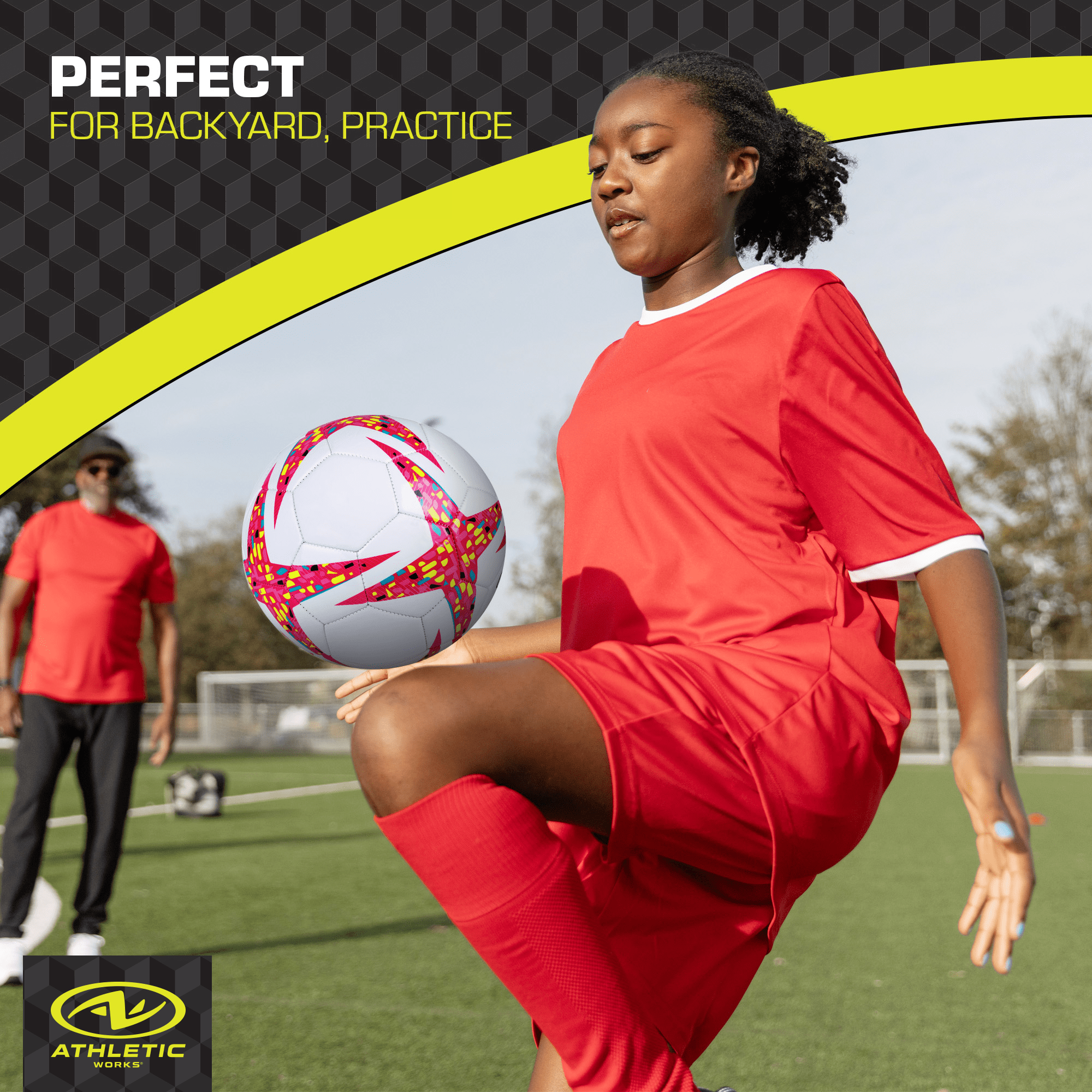 (3 pack) Athletic Works Size 4 Soccer Ball, Pink