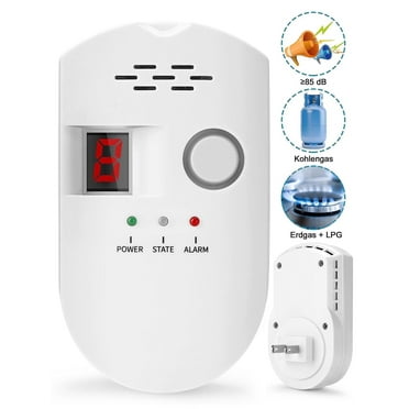 Fixdono Natural Gas Detector, Digital Sound Warning Gas Detector, Natural Gas Leak Security Detection Detector, Alarm Monitor Plug-in Sensor for Home Kitchen Restaurant Hotel School Warehouse