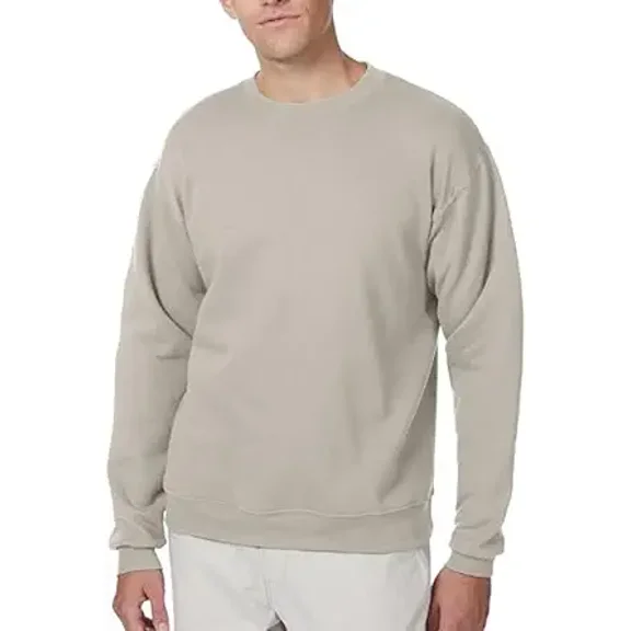 Hanes Comfortblend Men's EcoSmart Fleece, Pullover Crewneck Sweatshirt, 1 or 2 Pack, Sand-1 Pack, 4X Large