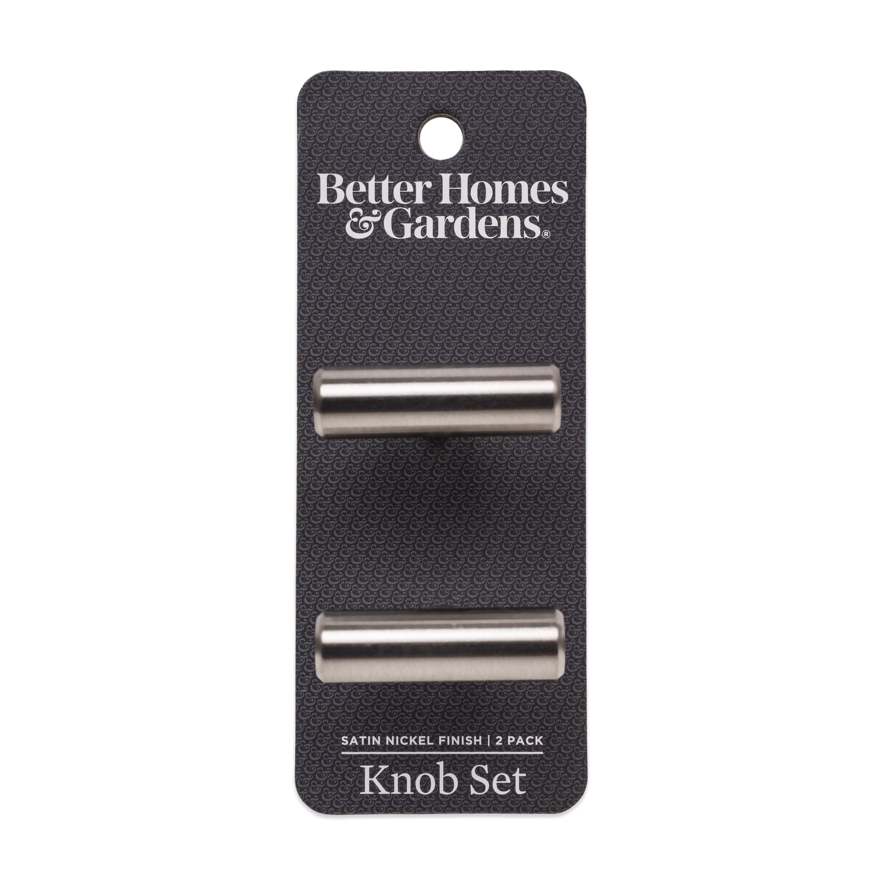 (2 pack) Better Homes & Gardens 1-9/16" (40 mm) Bar Knob, Satin Nickel, 2 Pack