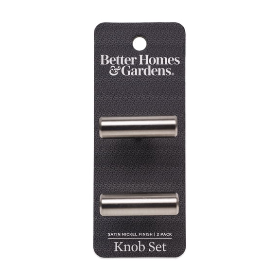 Better Homes & Gardens 1-9/16" (40 mm) Bar Knob, Satin Nickel, 2 Pack