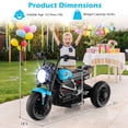 thumbnail image 3 of Costway 6V Kids Motorcycle with Song,Story,LED Headlights,Accelerator Pedal & 3 Wheels, Blue & Black, 3 of 10