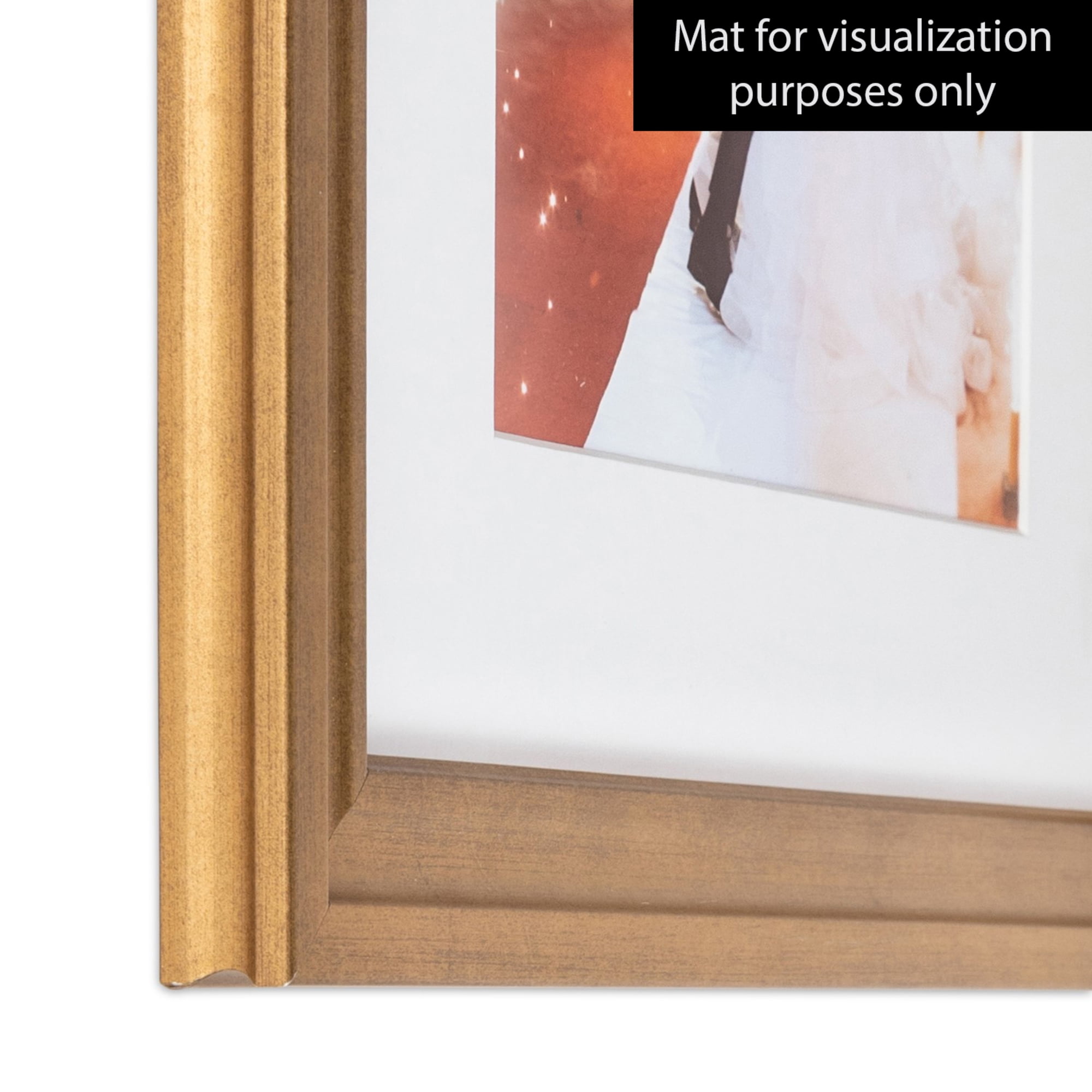 ArtToFrames 16x20 Inch Muted Gold Glow Picture Frame, This Gold MDF Poster Frame is Great for Your Art or Photos, Comes with 060 Plexi Glass (4680)