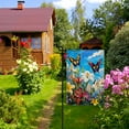 thumbnail image 2 of MIZHONA 28" x 40" Burlap Spring Garden Flag,Double-Sided Watercolor Floral Summer Outdoor Decoration, 2 of 5