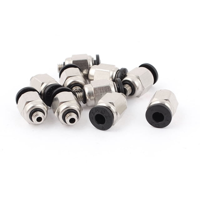 Unique Bargains 10 Pcs 5mm Male Thread 4.35mm Push In Joint Pneumatic Connector Quick Fittings