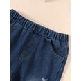 thumbnail image 6 of Mikrdoo 9-10 Years Big Girl's Retro Portrait Print Outfit Short Sleeve Graphic Top + Flare Leg Ripped Jeans Holiday Casual Set, Summer 2Pcs Clothes, 6 of 8