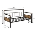 thumbnail image 4 of Tamaño individual size metal daybed frame: sofa cama platform con strong supports para dormitorio, sala de estar, y guest room, in brown, 4 of 8
