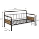 thumbnail image 4 of Tamaño individual size metal daybed frame: sofa cama platform con strong supports para dormitorio, sala de estar, y guest room, in brown, 4 of 8