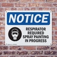 thumbnail image 4 of (2 Pack) Respirator Required Spray Painting OSHA Notice Sign 14 Inch X 10 Inch Indoor / Outdoor Rust-Free Aluminum Metal Signs for Workplace, Workshop, and Construction Site, Made in, 4 of 8
