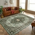 thumbnail image 6 of Tzou Green 5x7 Area Rugs for Living Room, Vintage Washable Low Pile Carpet with Non-Slip Rubber Backing for Bedroom Dining Room, 6 of 7