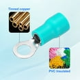 thumbnail image 3 of Uxcell 100Pcs Insulated Ring Terminal RVS2-4 Battery Lugs 16-14AWG Electrical Crimp Terminals Eyelet Wire Connectors for Industrial, Electrical Wiring, Green, 3 of 5