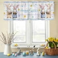 thumbnail image 6 of Valances for Windows Happy Easter Words Color Stripes Rod Pocket Short Curtain for Bathroom Living Room Bedroom Cute Gnomes 1 Panel 54x18in, 6 of 9