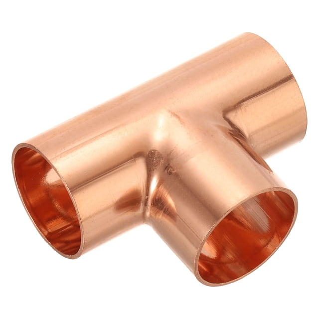 Accesorio de cobre en forma de T de 1-1/2 pulgadas ID de Uxcell, 1 paquete de accesorio de tubería de presión de unión de soldadura de 3 vías con conexión de soldadura para HVAC