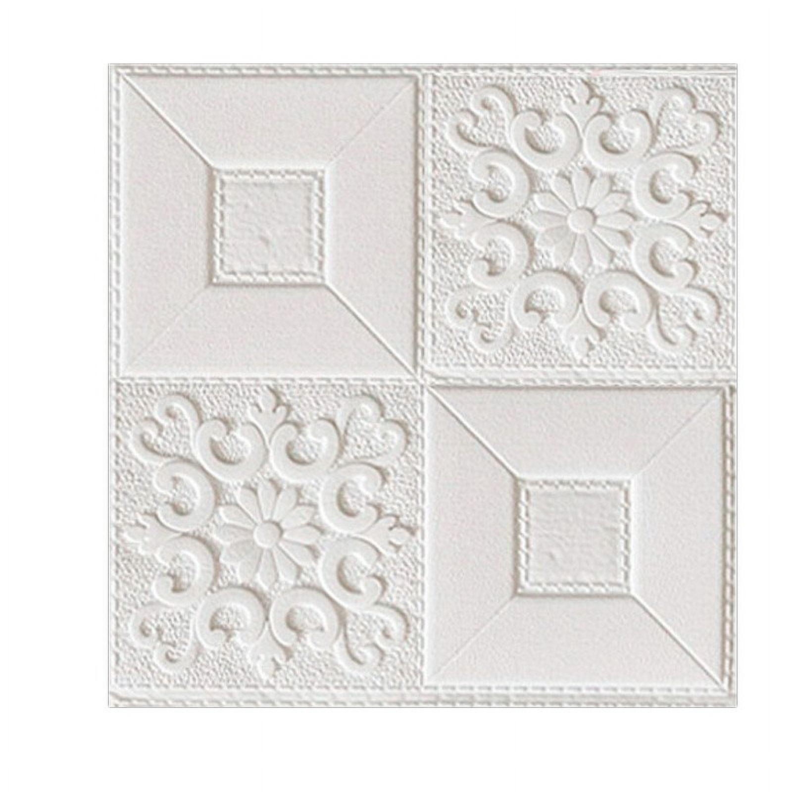 Gerich 30 Pcs 3D Foam Tile Brick Wall Sticker Self-Stick Waterproof Ceiling Panel Home Decor