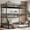Black, variant on Full over Full over Full Bunk Bed, Metal Triple Bunk Bed with Safety Guardrails, Heavy-duty Bunk Bed with Noise-reduced Design, White,Ships 2 Pkgs