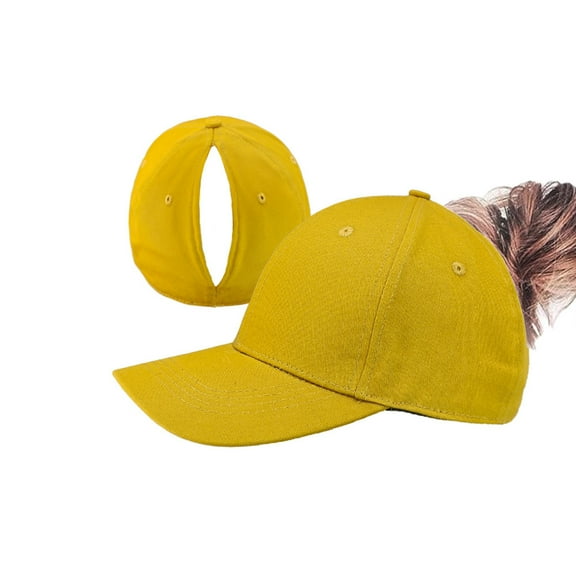 Ponytail Caps for Easy Wear Breathable Cotton Adjustable Baseball Hat for Long Haired Women Sport and Fitness
