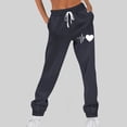 thumbnail image 4 of Ahdbta Baggy Sweatpants for Women Lounge Drawstring Elastic Waist Joggers Pants Trendy Heart Print Athletic Pants with Pockets, 4 of 4