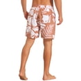 thumbnail image 3 of INSPIRE CHIC Men's Contrast Pattern Drawstring Bathing Summer Beach Shorts 38 Light Orange, 3 of 4