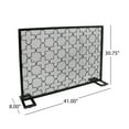 thumbnail image 3 of GDF Studio Pepperwood Modern Single Panel Iron Fireplace Screen, Black Brushed Silver, 3 of 7