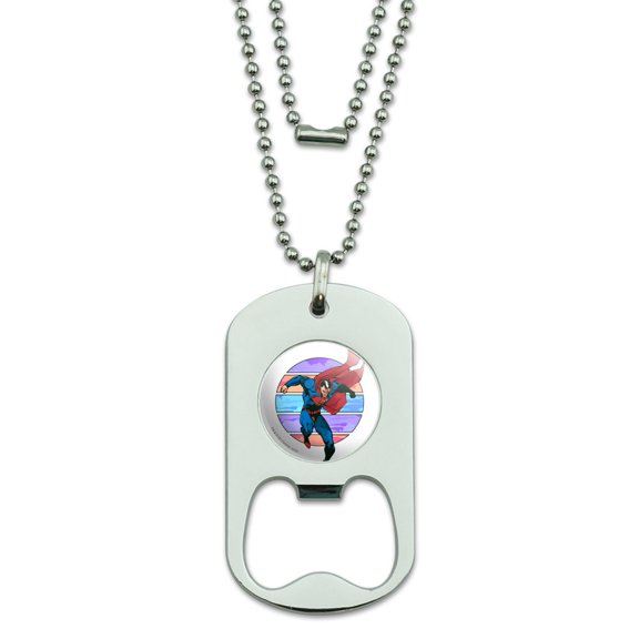 Superman Three Color Sky Military Dog Tag Bottle Opener Pendant