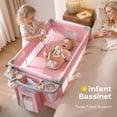 thumbnail image 3 of HARPPA 6-in-1 Baby Playard with Bassinet, Changing Table & Storage, Portable Travel Playard for Newborn,Pink, 3 of 11