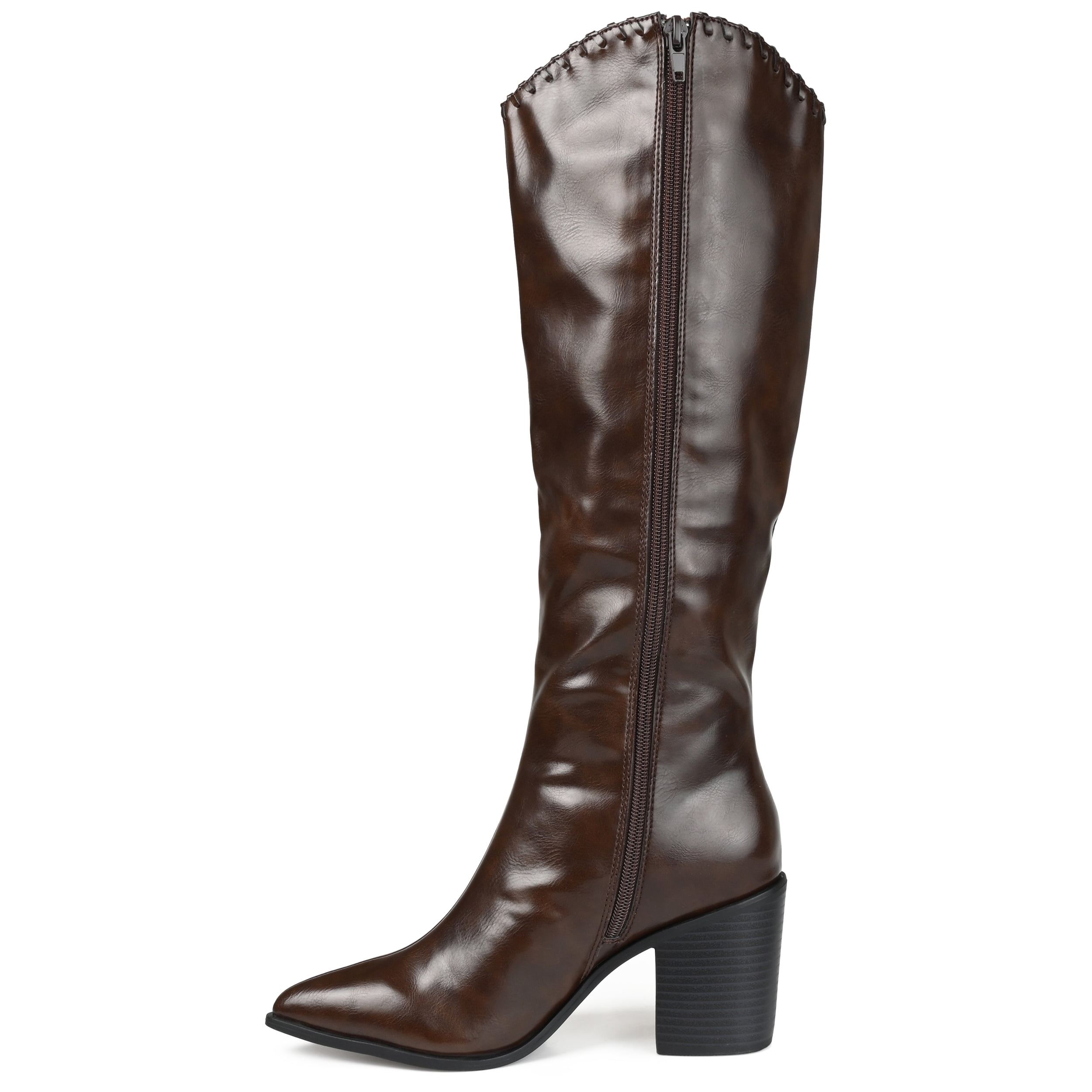 Journee Womens Daria Stacked Heel Knee High Boots, Widths Available